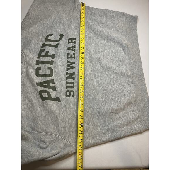 Pacific Sunwear Sweatshirt Heather Gray With Army Green Logo Men’s Small - Picture 3 of 7